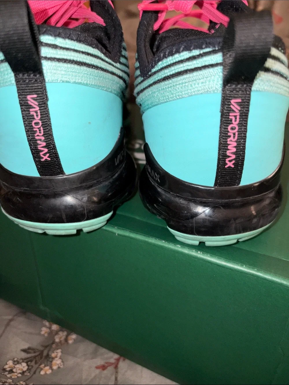 Nike Women's Mint Knit Sneakers with Hot Pink Laces